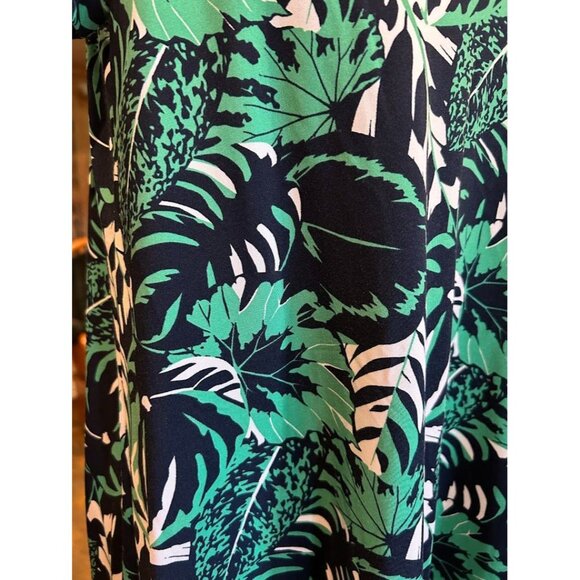 Mary Square Womens Tropical Leaf Print Dress XS Polyester/Rayon/Spandex - Picture 2 of 7